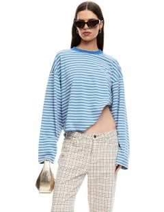 Bloom Long Sleeve Top in Blue