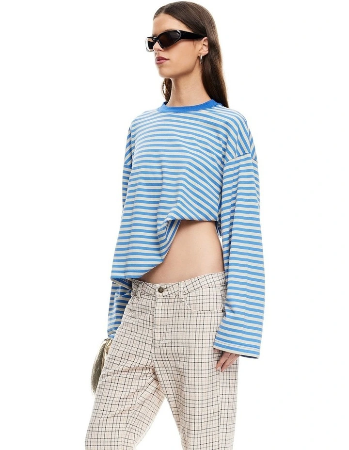 Bloom Long Sleeve Top in Blue image 3
