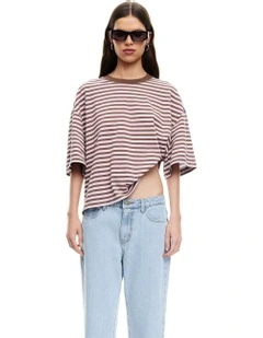 Bloom Short Sleeve Top in Brown