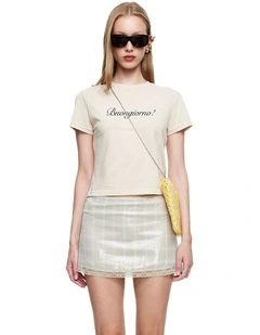 Ciao Baby Tee in Cream