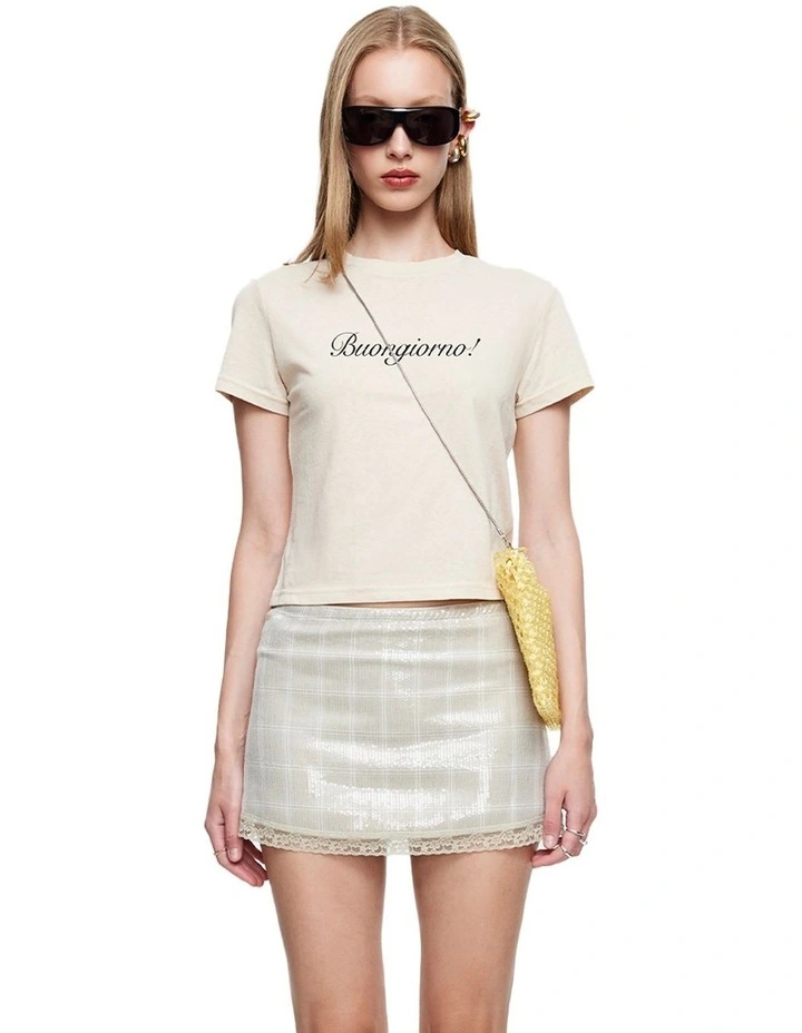 Ciao Baby Tee in Cream image 1