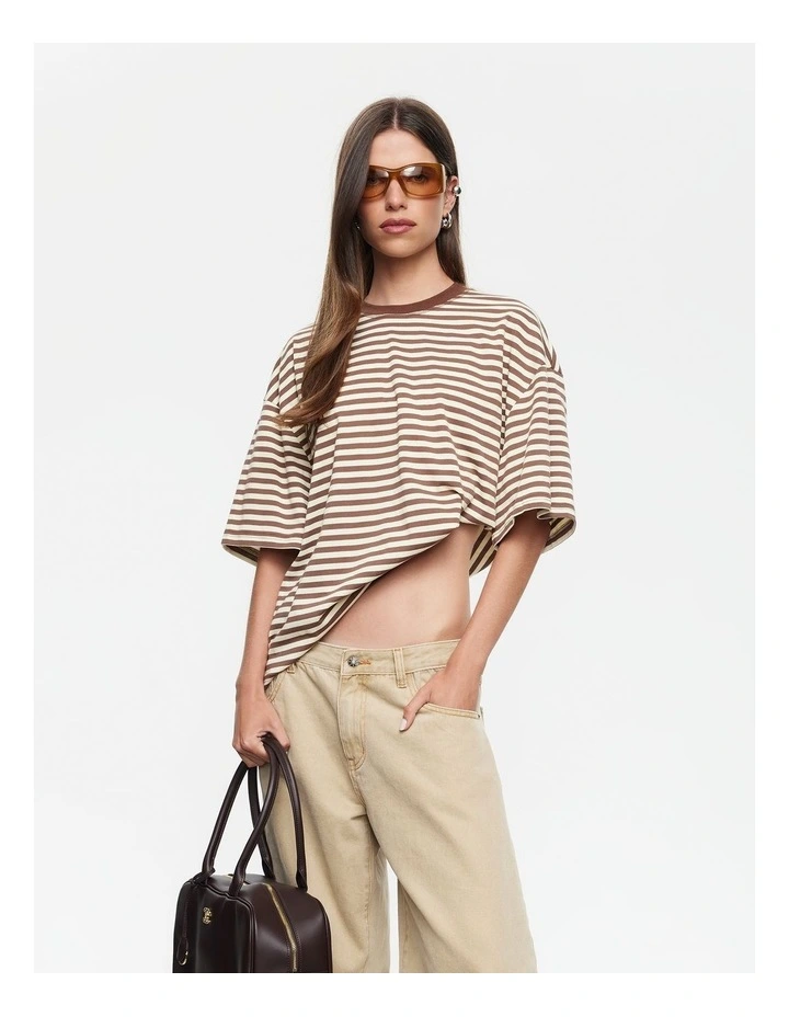 Bloom Long Sleeve in Sorbet and Chocolate Stripe image 1