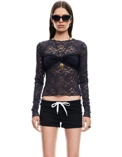 Midnight Long Sleeve Top in Black