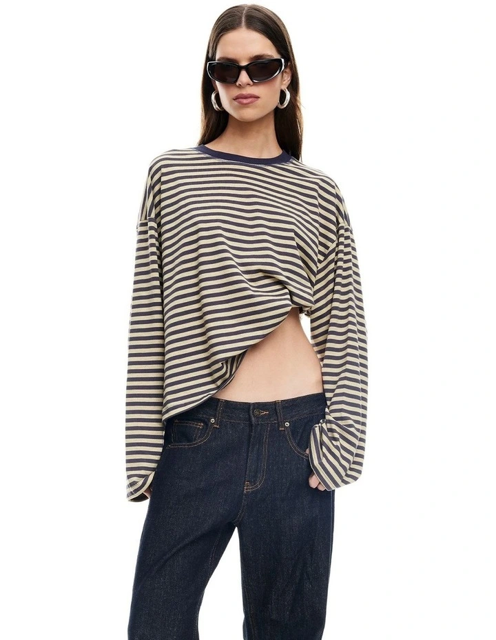 Bloom Long Sleeve T-Shirt in Beige image 1