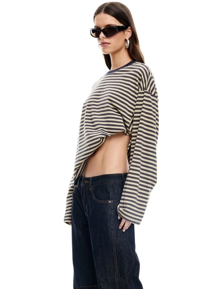Bloom Long Sleeve T-Shirt in Beige image 3