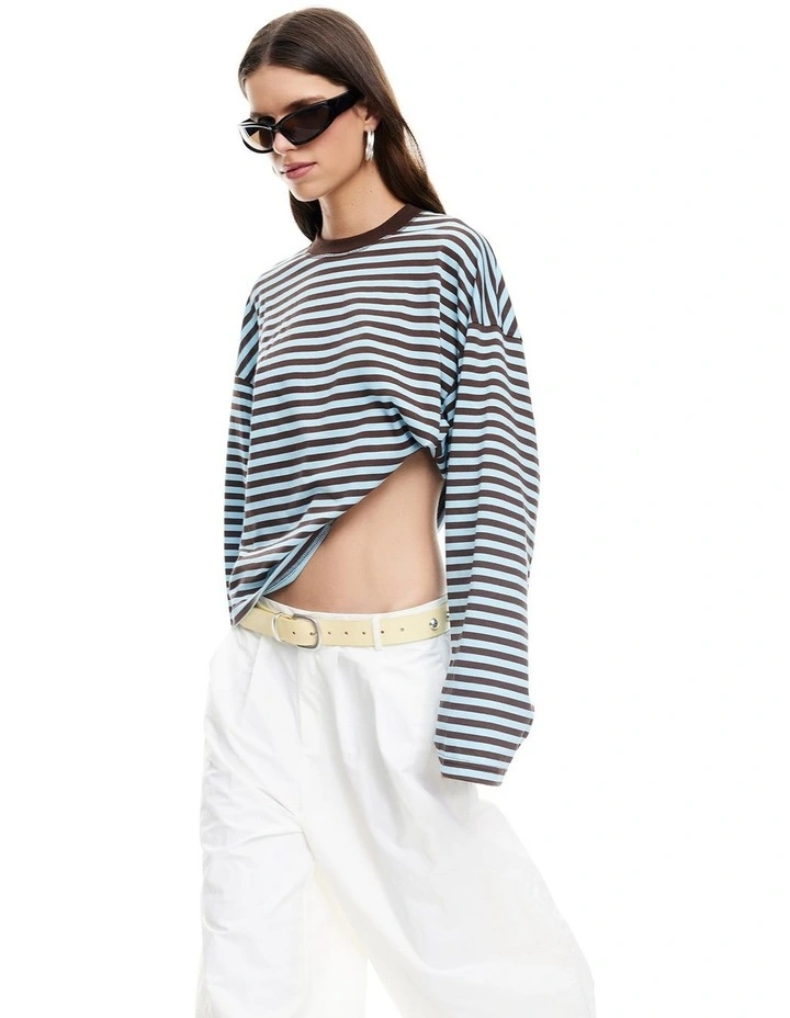 Bloom Long Sleeve T-Shirt in Blue image 3