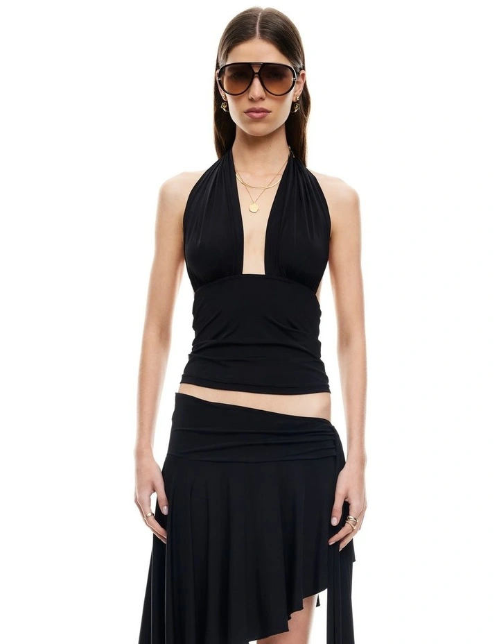 Safari Halter Neck Dress in Black image 1