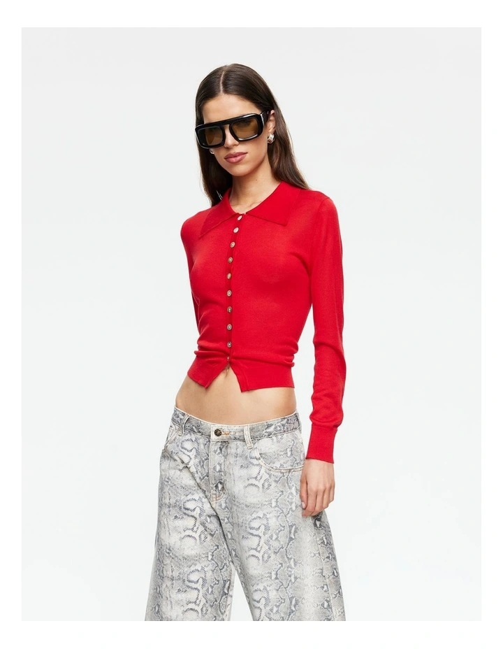 Chalet Long Sleeve Top in Red image 3