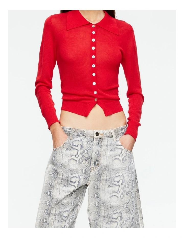 Chalet Long Sleeve Top in Red image 5