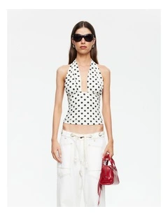 Safari Halter Neck Top in White