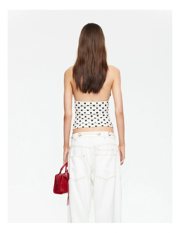 Safari Halter Neck Top in White image 2