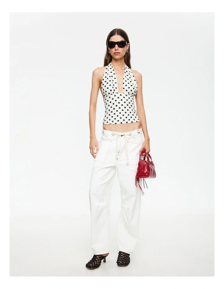 Safari Halter Neck Top in White image 4