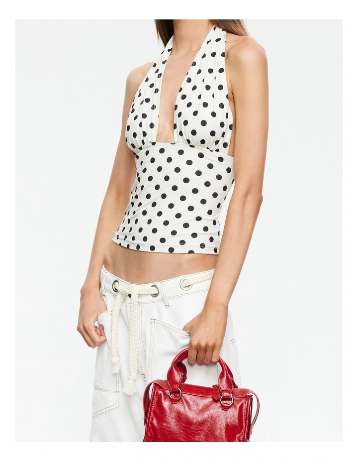 Safari Halter Neck Top in White image 5