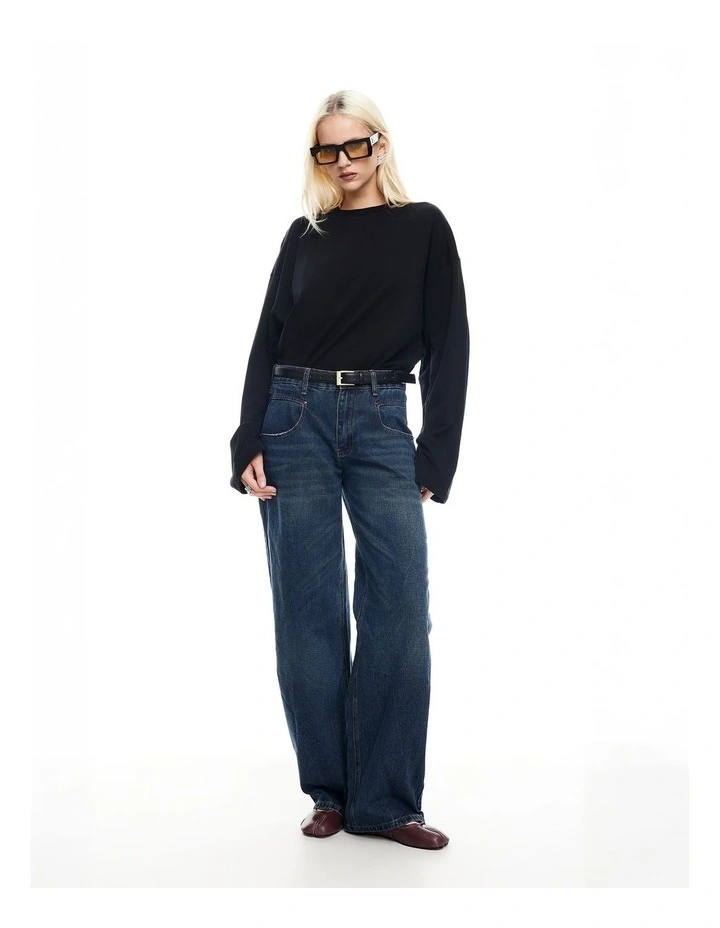 Bloom Long Sleeve Top in Black image 5