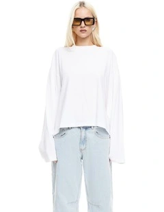 Bloom Long Sleeve Top in White