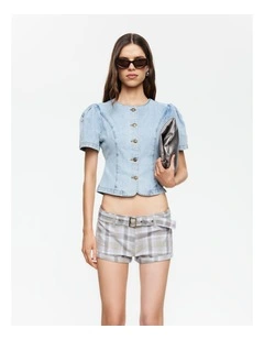Femme Blouse Top in Blue