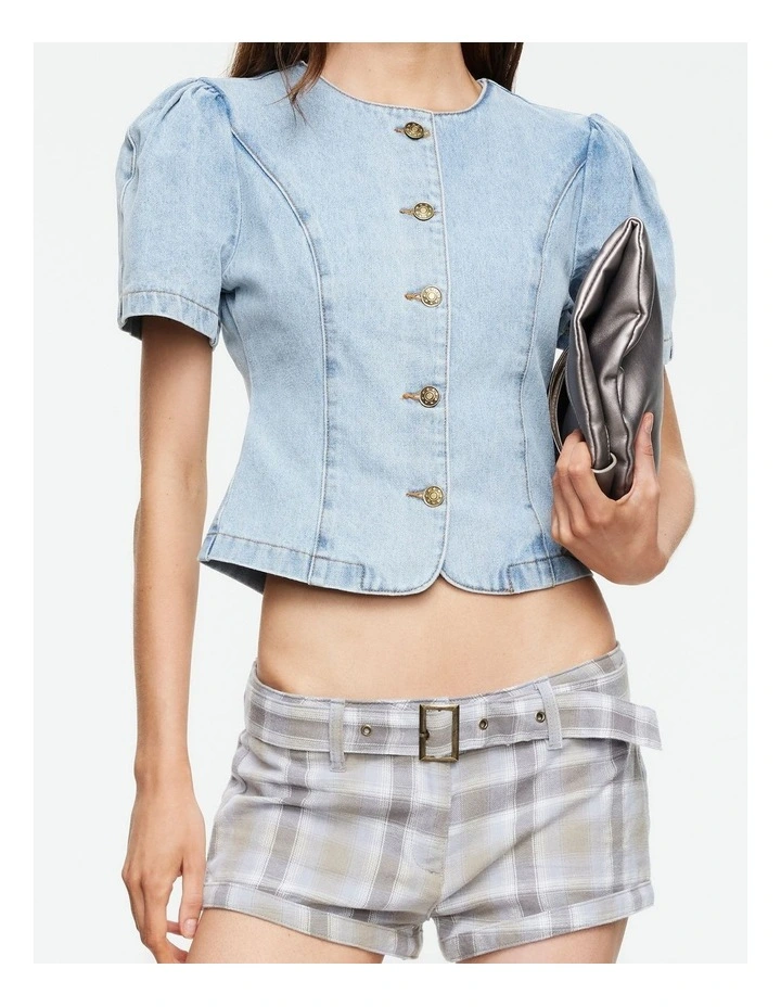 Femme Blouse Top in Blue image 5