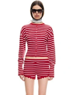 Head In The Clouds Cardigan  in Red