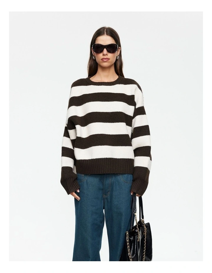 Dolce Knit Top in Brown image 1