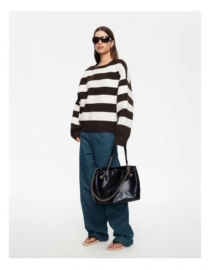 Dolce Knit Top in Brown image 4