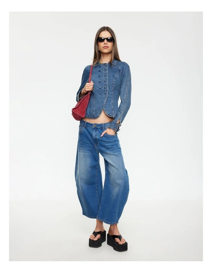 Horseshoe Cropped Jean in Indigo image 4