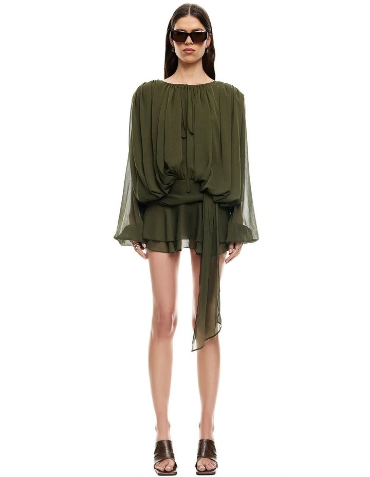 Elements Mini Dress in Green image 1