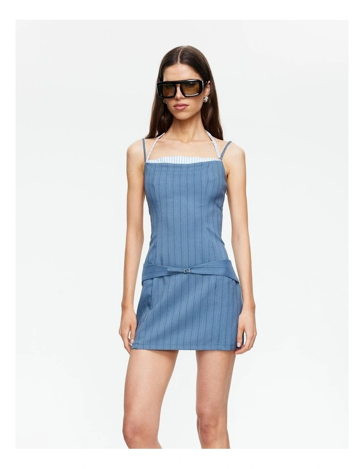 Glace Mini Dress in Blue image 1