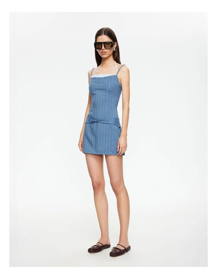 Glace Mini Dress in Blue image 3
