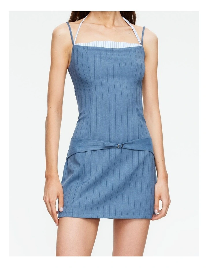 Glace Mini Dress in Blue image 4