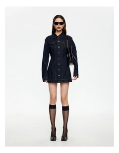 Rider Denim Mini Dress in Blue