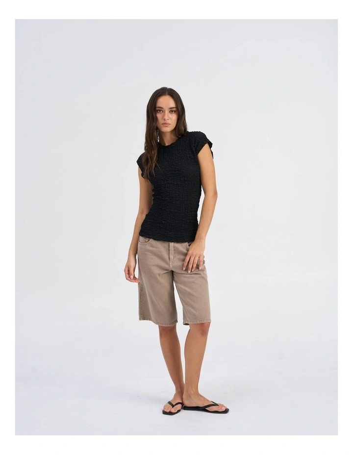 Adaly Textured Top in Black image 3