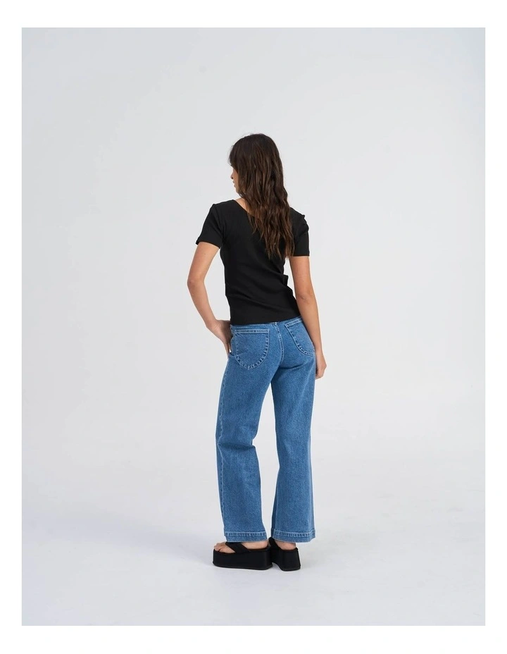 Simple Life Button Top in Black image 5
