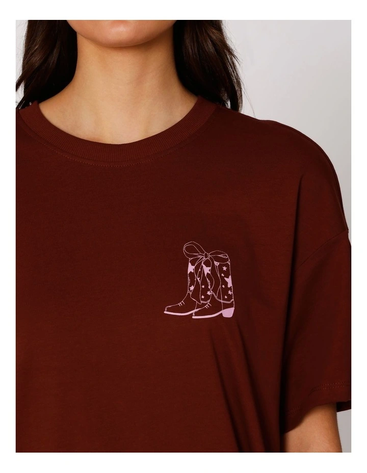 Vivvi Life Printed T-shirt in Cabernet image 2
