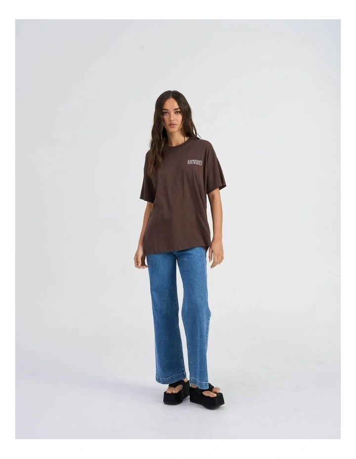 Vivvi Life Printed T-Shirt in Seal Brown image 1