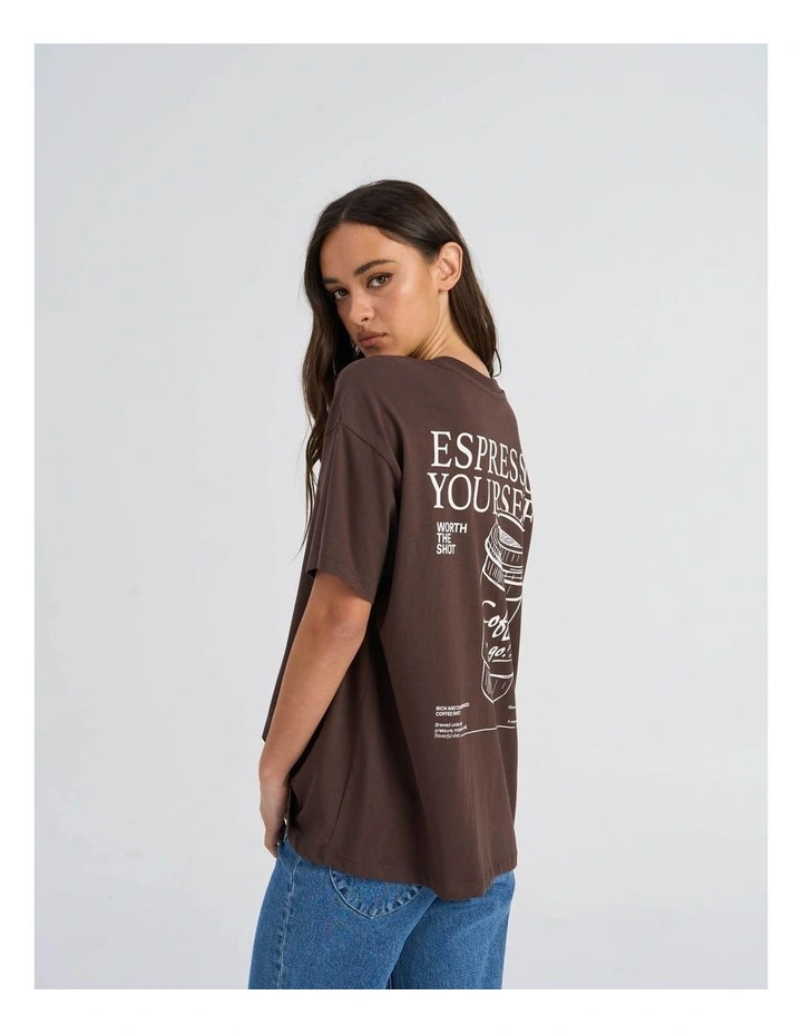 Vivvi Life Printed T-Shirt in Seal Brown image 2