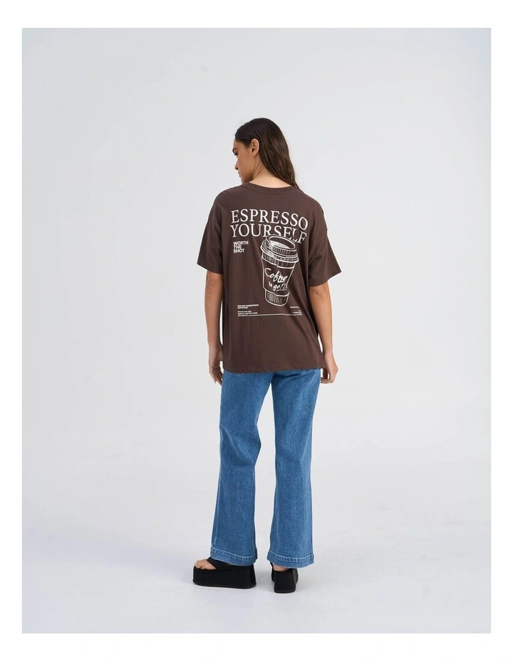Vivvi Life Printed T-Shirt in Seal Brown image 6