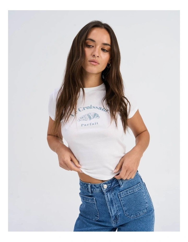 Bina Life Cropped T-shirt in White image 2