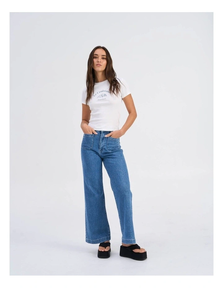 Bina Life Cropped T-shirt in White image 3