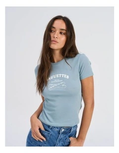 Bina Life Cropped T-Shirt in Light Blue