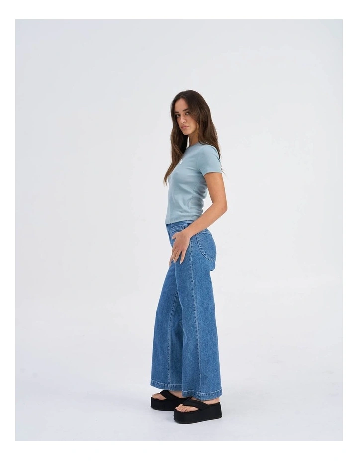 Bina Life Cropped T-Shirt in Light Blue image 4