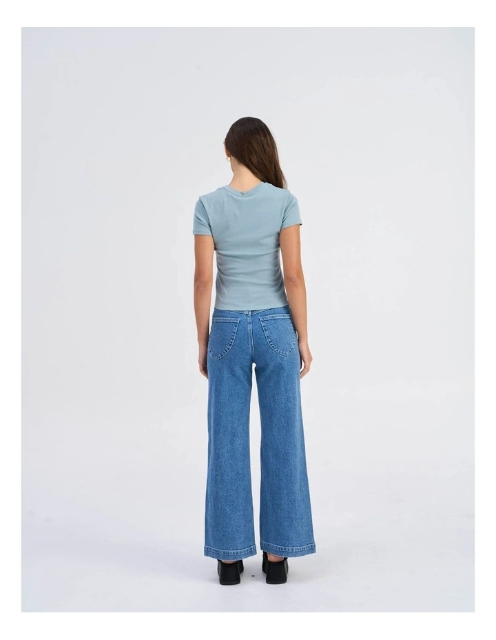 Bina Life Cropped T-Shirt in Light Blue image 5