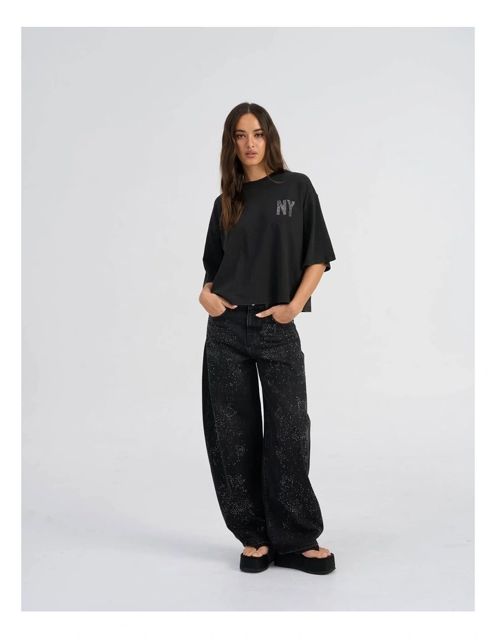 Jose Printed Shine Box T-shirt in Black image 1