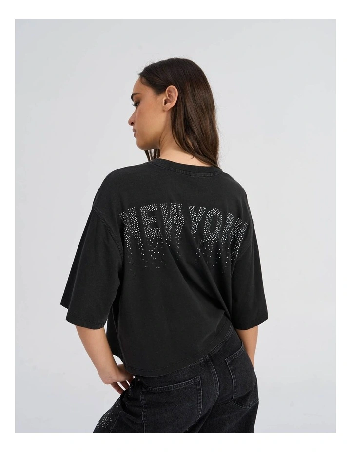 Jose Printed Shine Box T-shirt in Black image 2