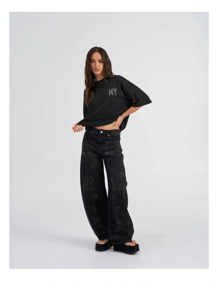 Jose Printed Shine Box T-shirt in Black image 3