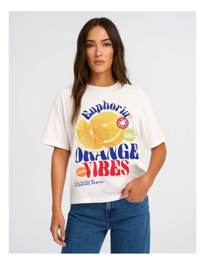 Bolette Life Printed T-Shirt in White image 1