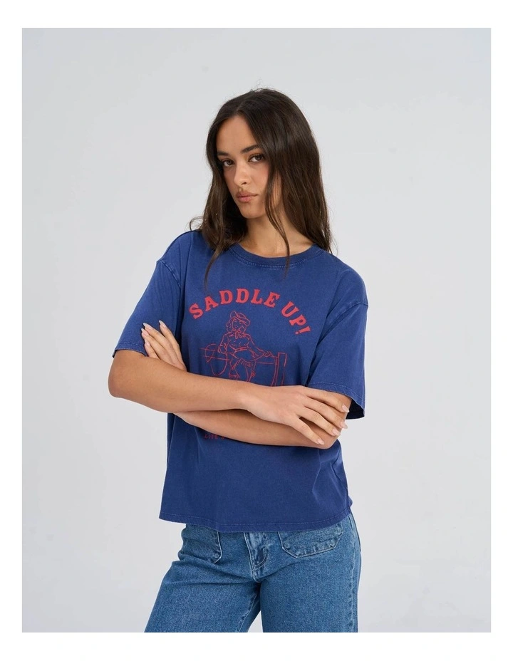 Collie Life Printed T-shirt in Blue image 2