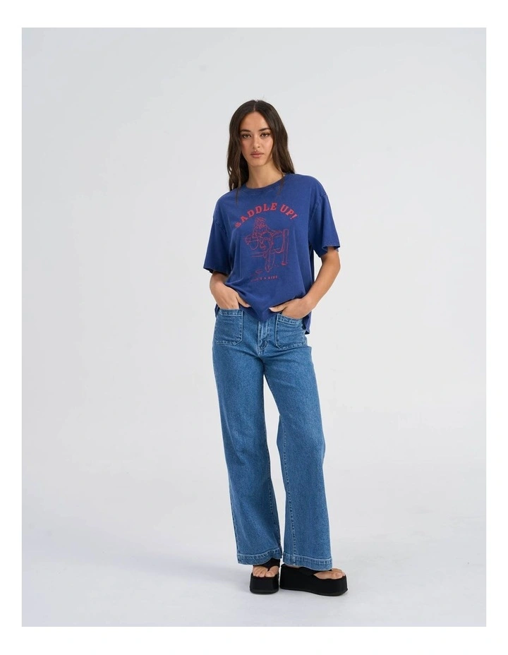 Collie Life Printed T-shirt in Blue image 4