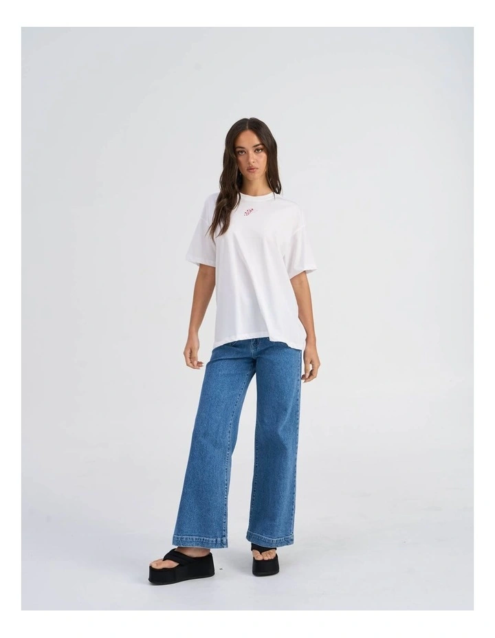 Vivvi Life Printed T-shirt in Bright White image 1