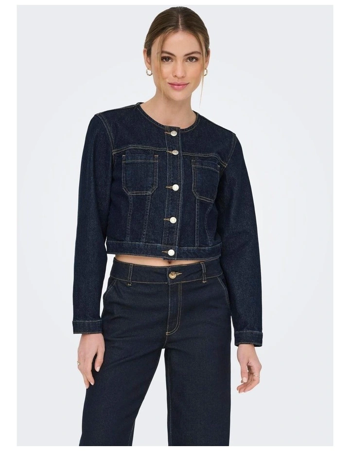 Joana Long Sleeve Denim Jacket in Blue image 1