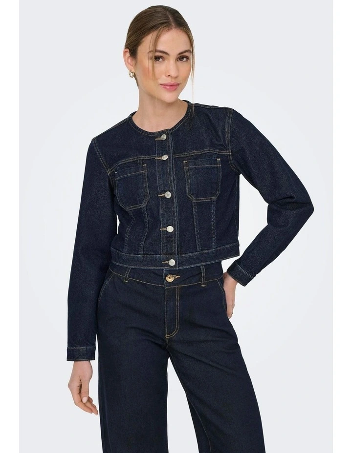 Joana Long Sleeve Denim Jacket in Blue image 3